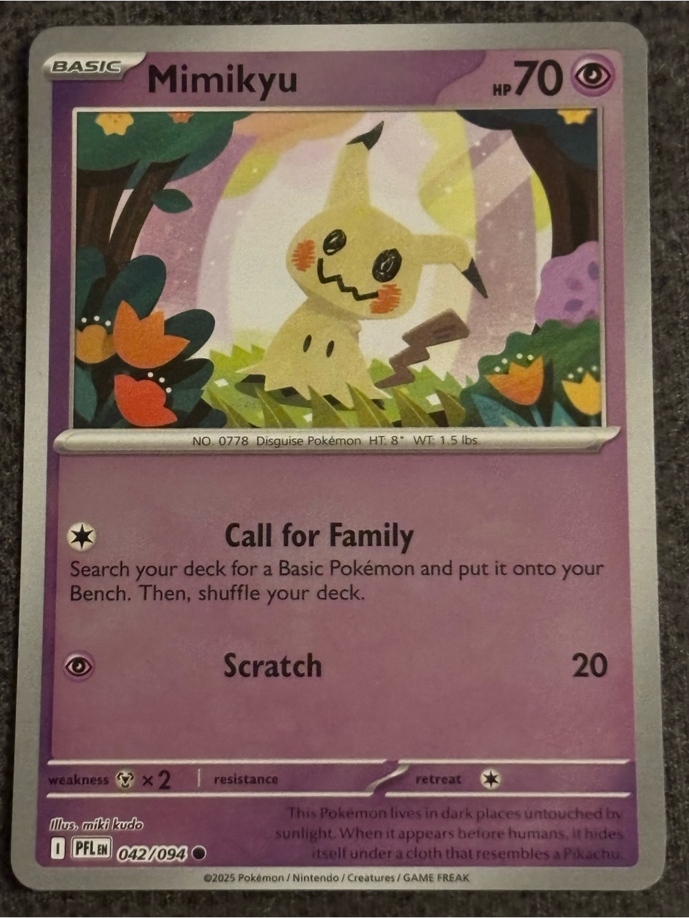 Pokemon Reverse Holo Mimikyu Phantasmal Flames Trading Card